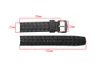 JAWODER Watchband 28mm Black Silicone Rubber Watch Band Stainless Steel Clasp Strap Replace Electronic for Casio EF-550 Sports Wat326e