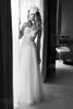 Lihi Hod Vintage Beach Wedding Dresses 2015 Bridal Gown Spaghetti Strap V Neckline Beaded Lace Bodice Tulle Skirt Custom Made EN1045