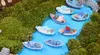 3pcs Mediterraneo in stile barca carino yacht resina mestieri fata giardino giardino miniature gnome micro paesaggio decor bonsai per la decorazione domestica