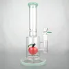 フッカーガラスパークボンストレートチューブボンウォーターパイプ11 ''マウスピースのガラスバブラーウォーターパイプの赤いリンゴの内側の色のアクセント