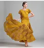 2018 New 3 colors green ballroom dress woman ballroom waltz dresses ballroom dance clothes red spanish flamenco dress fringe dance8525859