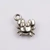 Hot ! 400pcs Antiqued Silver zinc Alloy Stereo Small Crab charm 10.5x15 mm DIY Jewelry