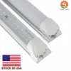 Tubes à LED fluorescents intégrés tubes à LED lampe à lumière T8 2400mm 2.4M 8 FT 72W 7800LM SMD 2835 384led tube à lumière LED t8 Stock USA