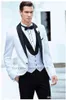 Men's Suits & Blazers Wholesale- 2021 Custom Made Black Mens With Pants Slim Fit Groom Tuxedos Man Wedding For Men Groomsmen 3 Pieces Suit1