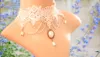 Vintage handgemaakte witte kanten choker ketting met sieraden korte gotische sleutelbeen chokers kettingen voor bruiloft