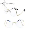 Frames Luxury Optical Gradient Embouts Women Fashion Optics Big Metal Frame Elegant Female Round Lunes Bend avec boîte et boîtier