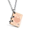 Cuore carino e design a forma di chiave Regalo di moda Cuore d'amore Ciondolo in acciaio inossidabile Coppia Collana Nero / Oro rosa