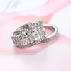 Sz6-10 Crown Diamonique Clear CZ White Gold Filled Wedding Engagement Party Ring Sets2139