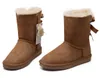 Bottes de neige d'hiver pour femmes, bottes de styliste avec nœud papillon, chaussures courtes à nœud chaud de noël, taille 36 à 41 pour dames