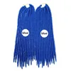 3pcs / mycket 3bundles crochet flätor syntetiskt hår dreadlocks flätor syntetiskt flätande hårförlängning brun, blu, fauc locs 24strands / pcs dreads