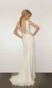 Enkel 2017 Ny Elfenben Chiffon Beach Mermaid Bröllopsklänningar Sexiga Billiga Backless Beaded Sash Long Bridal Gowns Custom Made Kina EN11242