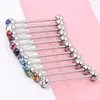 Industrial ear ring T32 MIX 11 colors 100PCS/lot stainless steel crystal piercing jewelry industril barbell ring