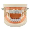 Хип-хоп Iced Out CZ Mouth Teeth Grillz Caps Top Bottom Grill Set Мужчины Женщины Vampire Grills4398033