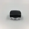 3Gram Plastic Jar Square Shape Clear Pot Black Cap Cosmetische Sample Oogschaduw Lippenbalsem Container Nail Art Stuk Glitter Fles