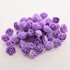 Wholesale- 100PCS Mini PE Foam Rose Artificial Flowers For Wedding Car Decoration DIY Pompom Wreath Decorative Valentine day Fake Flowers