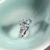 Victoria Weick Joyería de lujo Plata de ley 925 CZ Diamante Topacio blanco Banda de compromiso de boda Corazón Mujeres Anillo de dedo Tamaño de regalo 270i