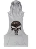 Venta al por mayor- 2016 Nueva marca Skull camiseta sin mangas Casual Fashion Hooded Gyms Tank Top Hombres culturismo Fitness Brand Clothing