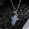 Punk Jewelry Stainless Steel Chains Rose Purple Tiger Eye Opal Real Natural Quartz Stone Cross Pendant Necklaces