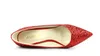 Kadınlar Düğün Bling Payetli Yüksek Topuklu Ayakkabı Moda Glitter Muhteşem Parti Yüksek Topuk Pompaları Ayakkabı Altın Gümüş Kırmızı Noel Hediyesi 9.5 cm