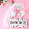 50pcs/lot kalp lazer kesim şekerleme kutuları düğün partisi masa dekorasyon toptanları