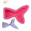 New Arrival Fashion DIY Christening Mermaid Fish Scales Fish Tail Fondant Cake Silicone Molds Baking Tools Chocolate