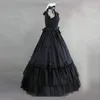 High Quality 2023 Black Cotton Gothic Victorian Party Dress 18th Century Marie Antoinette Princess Ball Gowns For Women