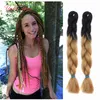 Marley Braid Jumbo Braids Syntetyczne warkocze Włosy Syntetyczne dwa tonowe kolory jumbo blaids przedłużenie Cheveux 24 cali Ombre Box B3197436