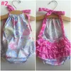 Ins Baby Girls Romper 5スタイルの人魚の矢印フラワーコットンフリル新生児の片方サマーホルター弓幼児ボディスーツ子供服A08