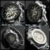 2024 Lyxvinnare Automatisk skelett Mens Watches Top Brand Luxury Fashion Silver Relojes Hombre Clock Mechanical Watches Mens