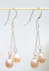 10 Par / Lot Pink Fashion Pearl Kolczyki Silver Hook Dynda Żyrandol Dla Kobiet Biżuteria Prezent Craft C0002