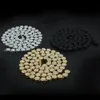 Collana da uomo Hip Hop Collana a grappolo di fiori Collana a catena ghiacciata nera Diamanti simulati Gioielli da 30 pollici per uomo Alta promozione