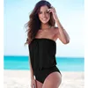 One piece plus size swimwear for women multi color multi size wiping chest strapless one piece swimsuits bikinis sexy swimsuit material