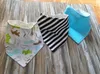 3pcs / set baby bomull bibs burp cloths nyfött dubbel lager tjejer pojkar vattentät triangel saliv handduk djur uggla vattenmelon stil bib ye010