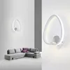 Modernt LED -sovrum vägglampa mode vardagsrum aluminium vit cirkel vägg sconces balkong hallvägg belysning fixturer