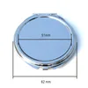 Rund tom Compact Mirror Epoxy Sticker Dia 51mm DIY Silver Pocket Mirror 18032-1