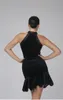 الأسود الأخضر البالغ فستان لاتيني الرقص الفستان السالسا تانغو تشاتشا قاعة الرقص فستان زهرة طباعة مثيرة بلا أكمام مخملية 5413865