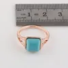 Everfast Wholesale 10pc/Lot Big Square Blue Stone Rings Classic Retro Finger Rings Women Men Jewelry EFR007