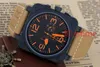 Nuevos relojes para hombre Mechanicl automático Reloj de acero inoxidable Campana Aviación Edición limitada Buceo Negro Caucho Plata Azul reloj de pulsera