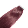 99j burg tape in human Vogue hair extension 20pcs/lot double drawn brazilian human hair DHL fast shipping tape hair extension