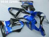 Carénages en plastique de moto pour Kawasaki Ninja ZZR600 05 06 07 08 kit de carénage moulé par injection bleu noir ZZX600 2005-2008 ZV46