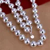 Wholesale - lowest price Christmas gift 925 silver 10MM SOLID BEADS Necklace+Bracelet set S26