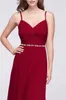 2021 Nieuw! Twist Bodice Chiffon Bruidsmeisjesjurk met Beaded Riem W11147 Bruiloft Gow Avond Formele Toga