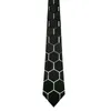 Classic Style Geometric Black Tie Honeycomb Acrylic Matte Fashion Slim Necktie Hex Necktie Business Gift Box Shirt Blazer Jewels A9953237