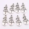 Kerstcadeaus Sneeuwpop Winter Charm Beads 200 stks / partij 12.4x25mm antiek zilver hangers Mode-sieraden DIY L772