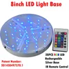 8-calowy okrągły diody LED Light Base Akumulator Światła stołowe z Emote Control for Hookah Shisha Water Paci Wedding Party Decoration Lampy