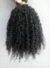 キンキーカールウィーズのブラジルの処女の巻き毛の毛深い毛深い髪の緯糸は未処理の天然の黒い色のヒトの拡張を染めることができます9pcs 1set