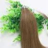 100g Tape In Human Hair Extensions Ljusbrun #8 Remy Tape Hair Extensions Skin Weft PU 14 16 18 20 22 24 INCH