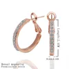 Boucles d'oreilles élégantes en or rose 18 carats / plaqué platine à la mode Boucles d'oreilles fantaisie en cristal autrichien véritable bijoux pour femmes