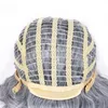 WoodFestival Grandmother grey wig ombre short wavy synthetic hair wigs curly african american women heat resistant fiber black4309876