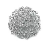 Vintage Rhodium Silver Plated Clear Rhinestone Crystal Diamante Wedding Flower Bouquet Brooch